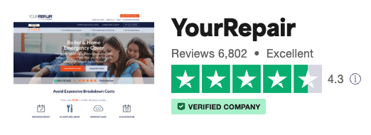 Yourrepair boiler cover trust pilot rating