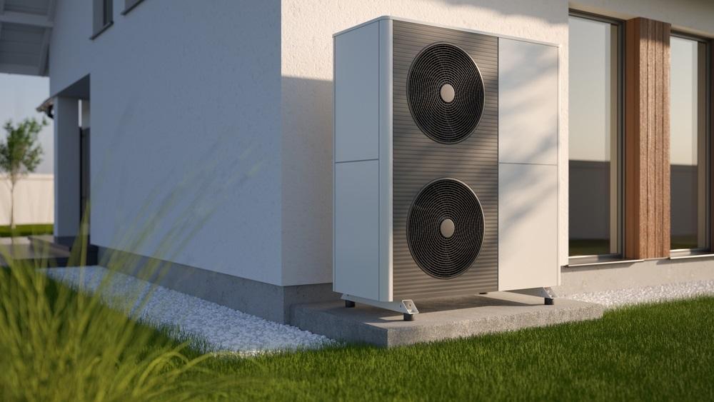 heat pump beside house